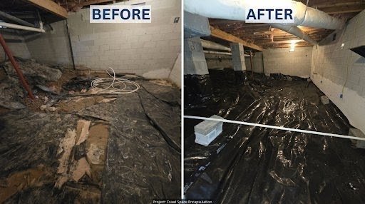 crawlspace encapsulation before and after bella vista ar